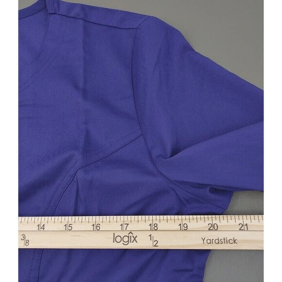 Cherokee Scrub Jacket Women Small Grape Revolution Snap Front Nurse CNA Medical - Picture 11 of 12